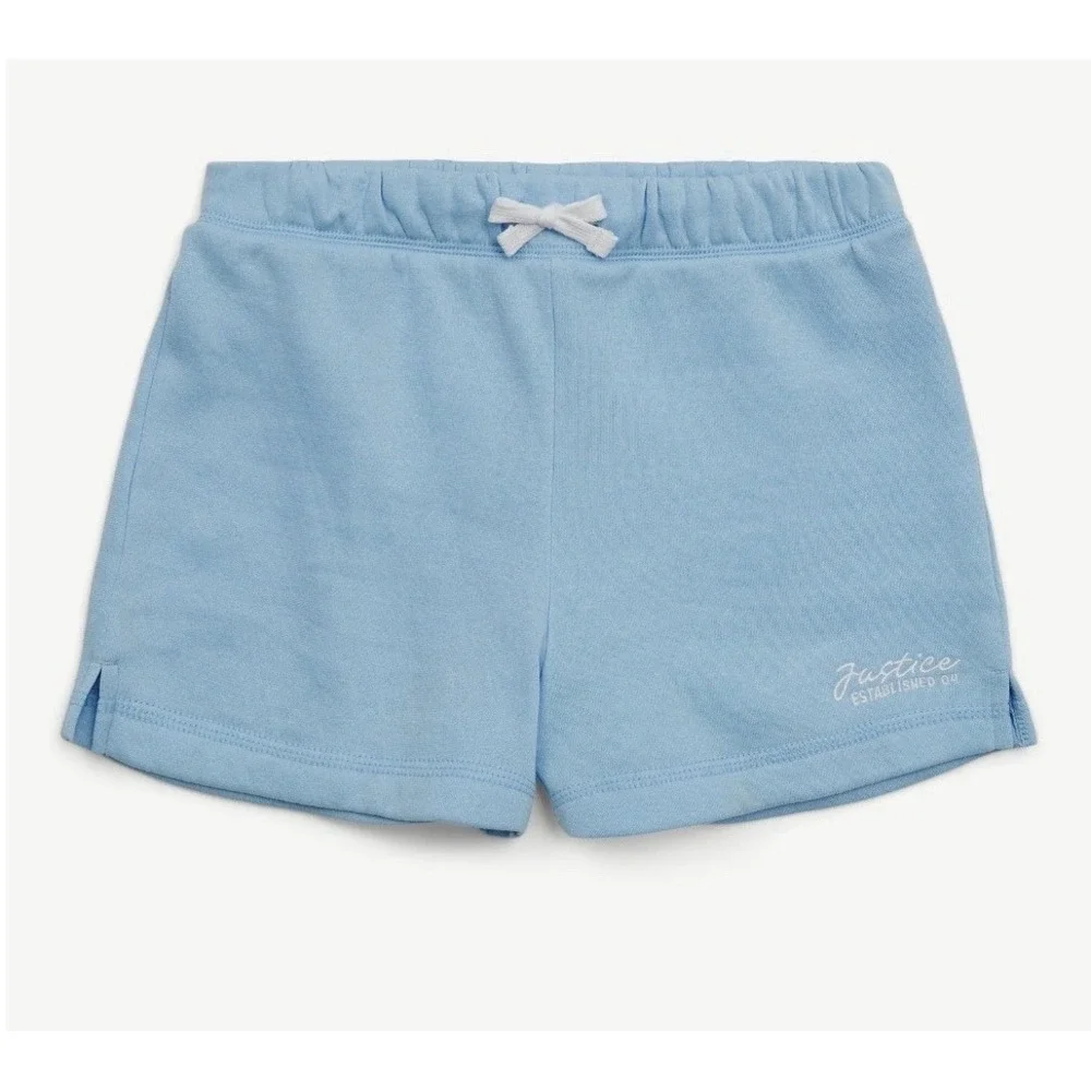 Justice Girls Blue Sweat Shorts Size Medium (10) Light Blue Lounge Comfy NWT